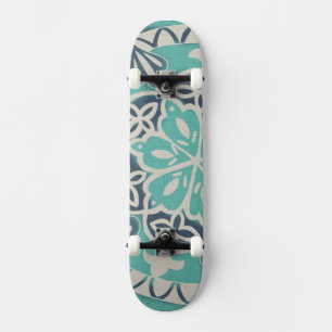 Blue Batik Tile I Skateboard Deck