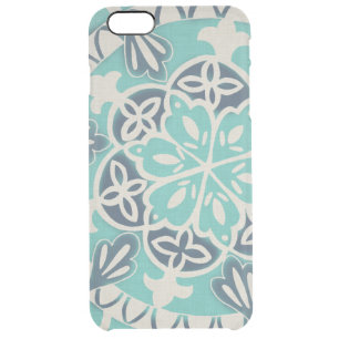 Blue Batik Tile I Clear iPhone 6 Plus Case