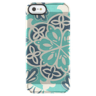 Blue Batik Tile I Clear iPhone SE/5/5s Case