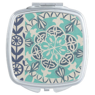 Blue Batik Tile I Vanity Mirror