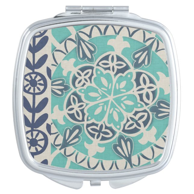 Blue Batik Tile I Vanity Mirror (Front)