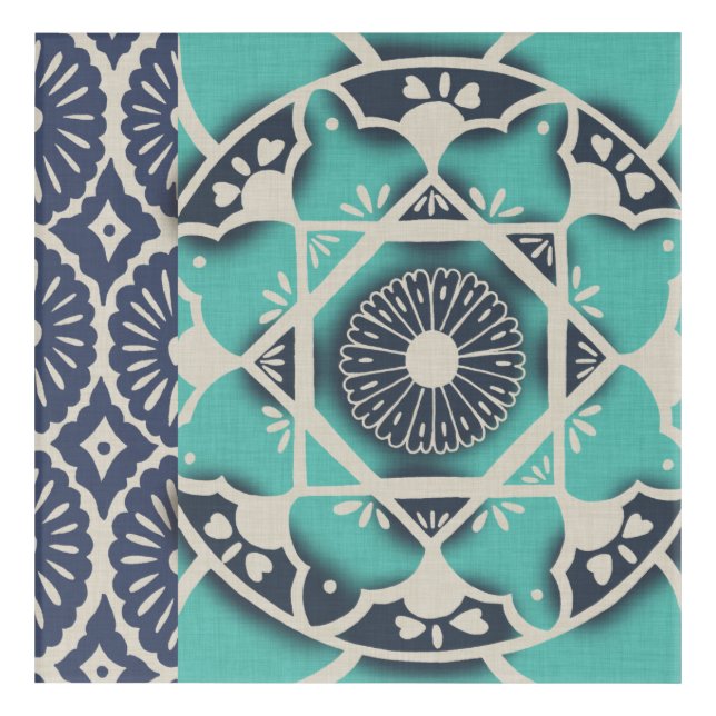 Blue Batik Tile II Acrylic Print (Front)