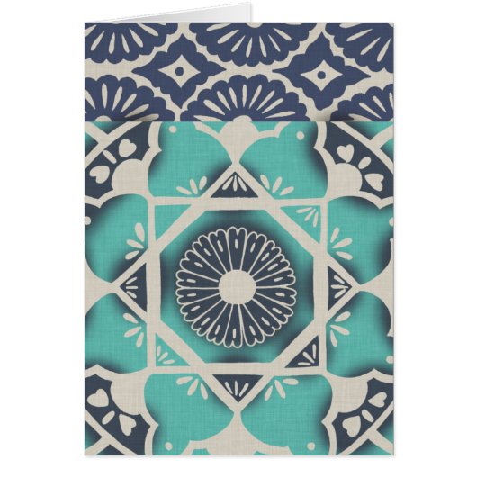 Blue Batik Tile II Cards (Front)