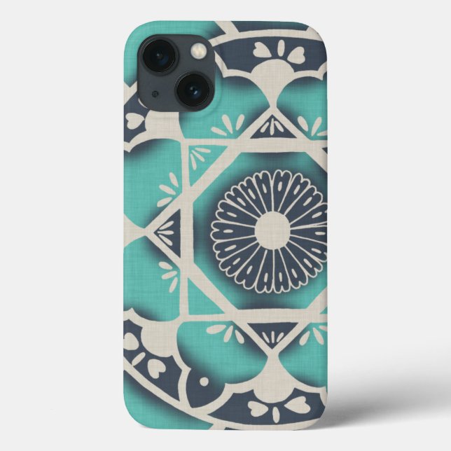Blue Batik Tile II Case-Mate iPhone Case (Back)