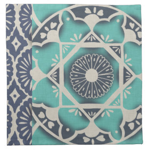 Blue Batik Tile II Cloth Napkin