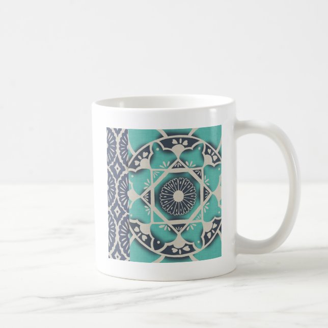 Blue Batik Tile II Coffee Mug (Right)