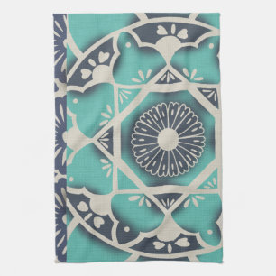 Blue Batik Tile II Kitchen Towel