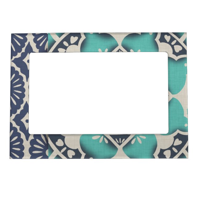 Blue Batik Tile II Magnetic Frame (Front)