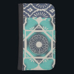 Blue Batik Tile II Galaxy S4 Wallet Case<br><div class="desc">Floral</div>