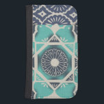 Blue Batik Tile II Galaxy S4 Wallet Case<br><div class="desc">Floral</div>