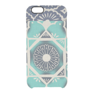 Blue Batik Tile II Clear iPhone 6/6S Case