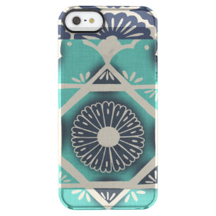 Blue Batik Tile II Clear iPhone SE/5/5s Case