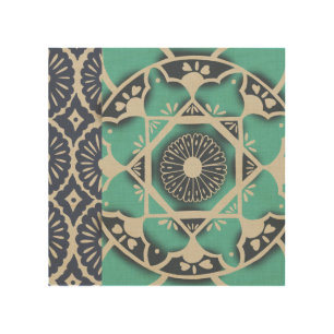 Blue Batik Tile II Wood Wall Art