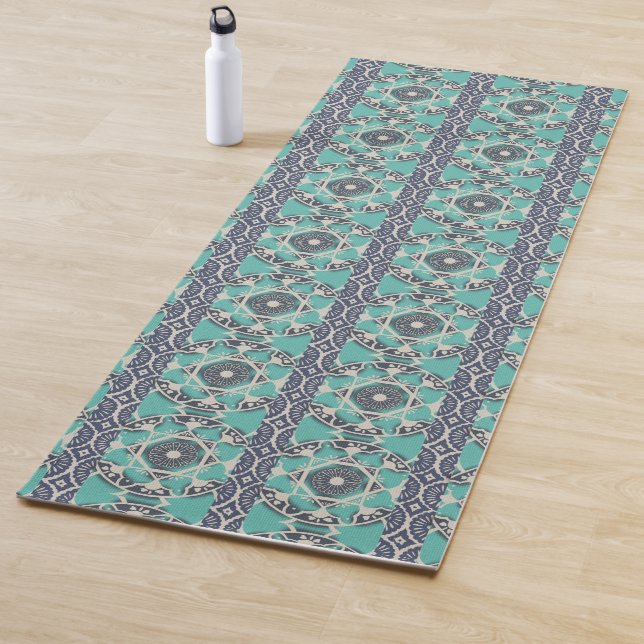 Blue Batik Tile II Yoga Mat (In Situ)
