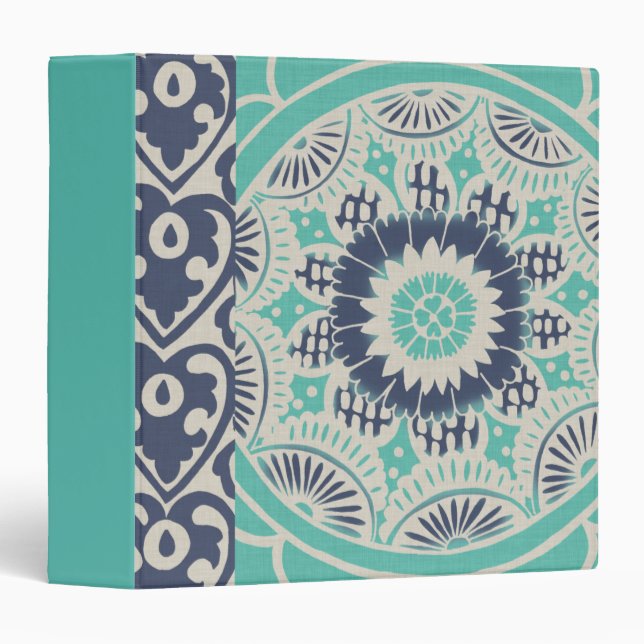 Blue Batik Tile III Binder (Front/Spine)