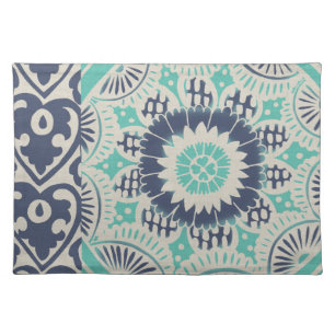Blue Batik Tile III Cloth Placemat
