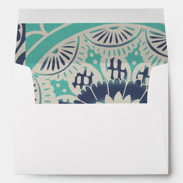 Blue Batik Tile III Envelope (Back (Bottom))