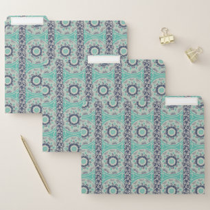 Blue Batik Tile III File Folder