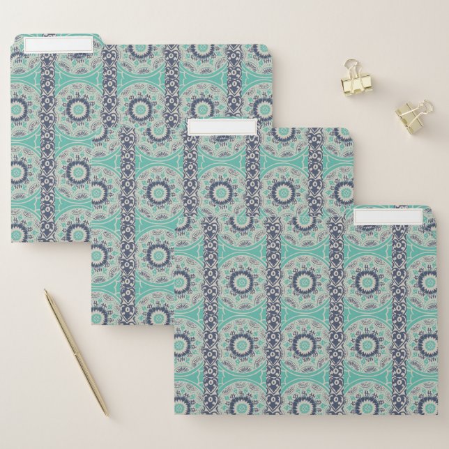 Blue Batik Tile III File Folder (Set)