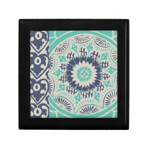 Blue Batik Tile III Keepsake Box