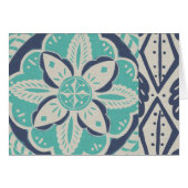 Blue Batik Tile IV Cards (Front Horizontal)