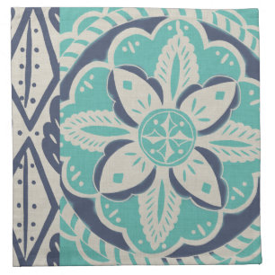 Blue Batik Tile IV Cloth Napkin