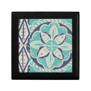 Blue Batik Tile IV Jewelry Box