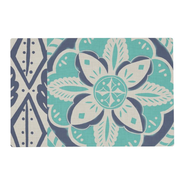 Blue Batik Tile IV Placemat (Front)
