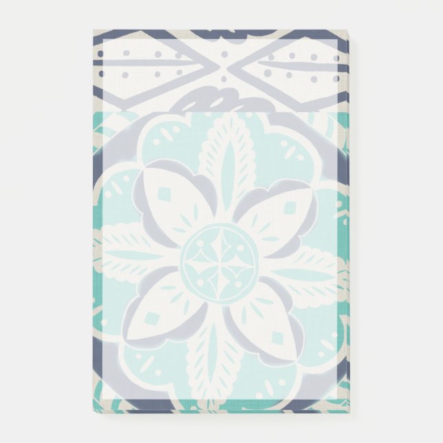 Blue Batik Tile IV Post-it Notes (Front)