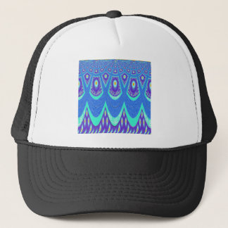 Blue batik trucker hat