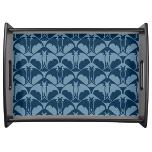 Blue Batty Large Black Serving Tray