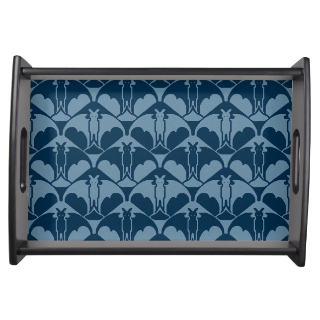 Blue Batty Small Black Serving Tray (Front)