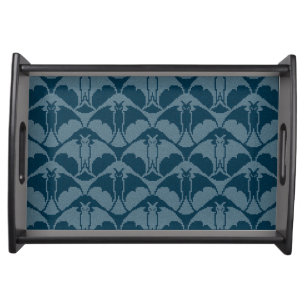 Blue Batty Small Black Serving Tray