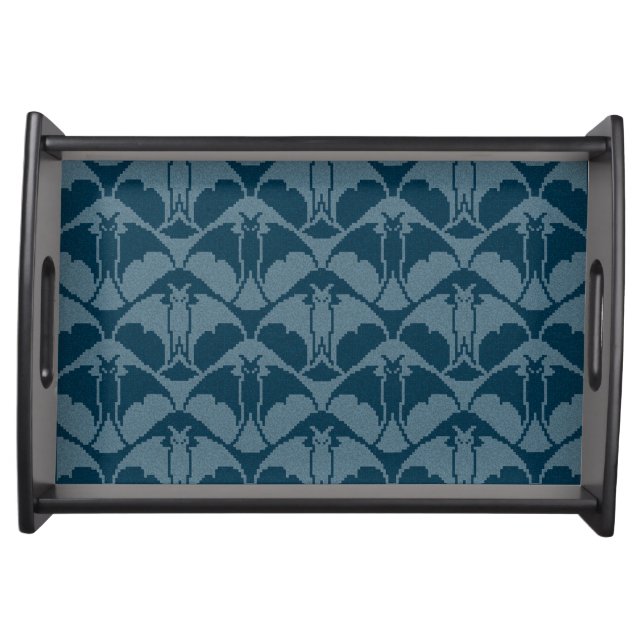 Blue Batty Small Black Serving Tray (Front)
