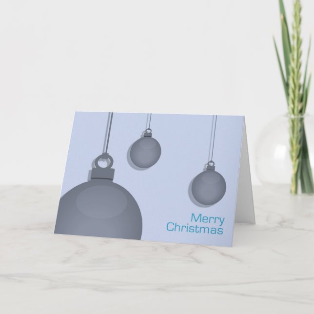 Blue Baubles Christmas Card (Front)