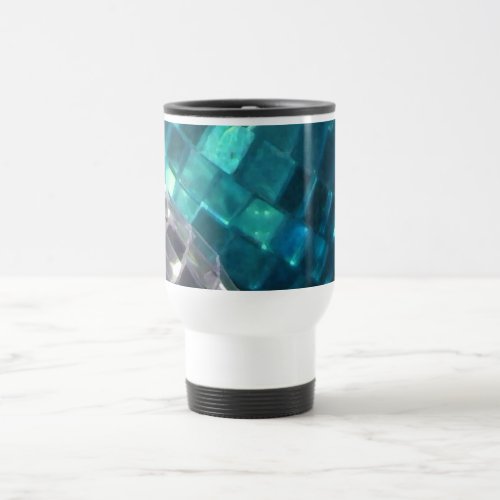 Blue Baubles detail travel mug