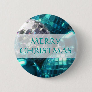 Blue Baubles 'Merry Christmas' button