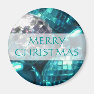 Blue Baubles 'Merry Christmas' fridge magnet
