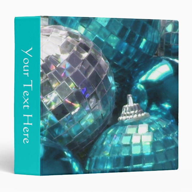 Blue Baubles 'Your Text' binder blue (Front/Spine)