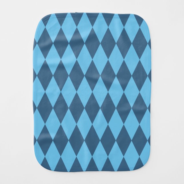 Blue Bavaria Rhombus Flag Pattern Baby Burp Cloth (Front)