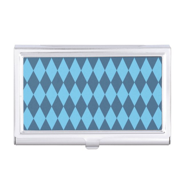 Blue Bavaria Rhombus Flag Pattern Business Card Case (Front)