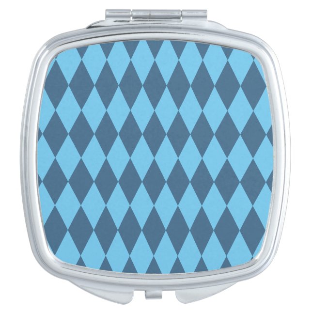 Blue Bavaria Rhombus Flag Pattern Compact Mirror (Front)