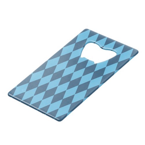 Blue Bavaria Rhombus Flag Pattern Credit Card Bottle Opener