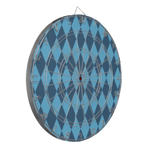 Blue Bavaria Rhombus Flag Pattern Dart Board (Front Left)