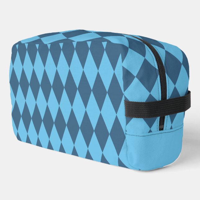 Blue Bavaria Rhombus Flag Pattern Dopp Kit (Left Corner)