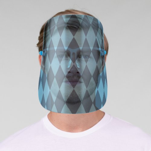 Blue Bavaria Rhombus Flag Pattern Face Shield