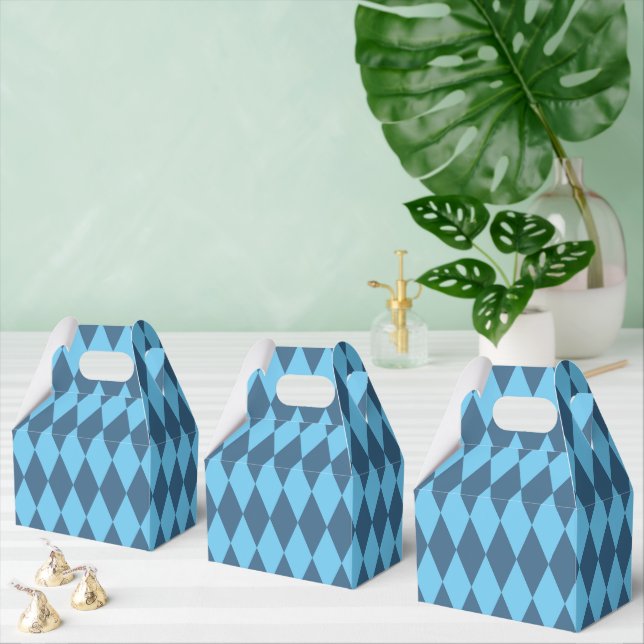 Blue Bavaria Rhombus Flag Pattern Favor Boxes (Multiple)