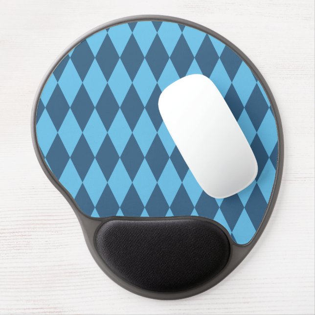 Blue Bavaria Rhombus Flag Pattern Gel Mouse Pad (Left Side)