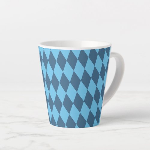Blue Bavaria Rhombus Flag Pattern Latte Mug