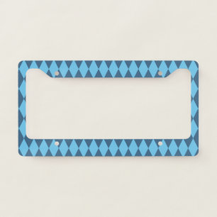 Blue Bavaria Rhombus Flag Pattern License Plate Frame